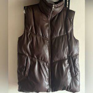 Fashion Nova Dark Brown Quilted Vest